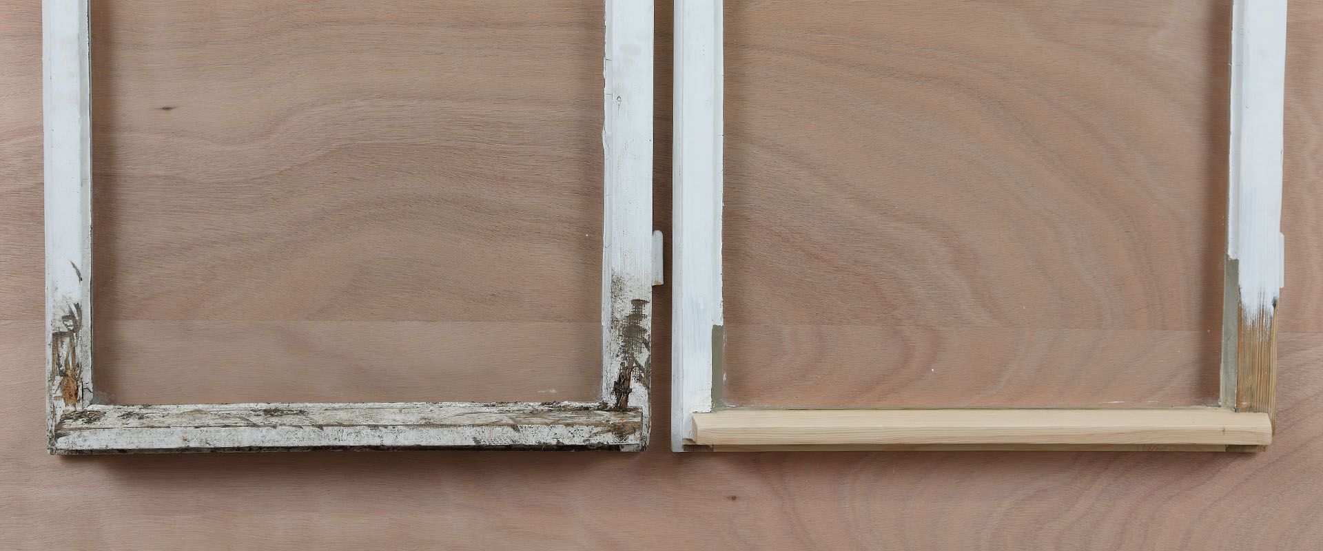 Restauration eines Holzbauteils in der Werkstatt der Tischlerei Mark Bähr.